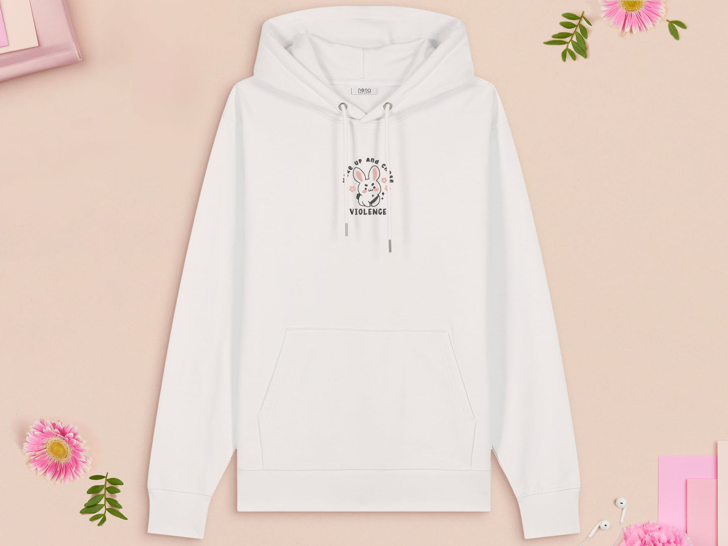 Woke Up And Chose Violence Knife Bunny Rabbit Embroidered Top