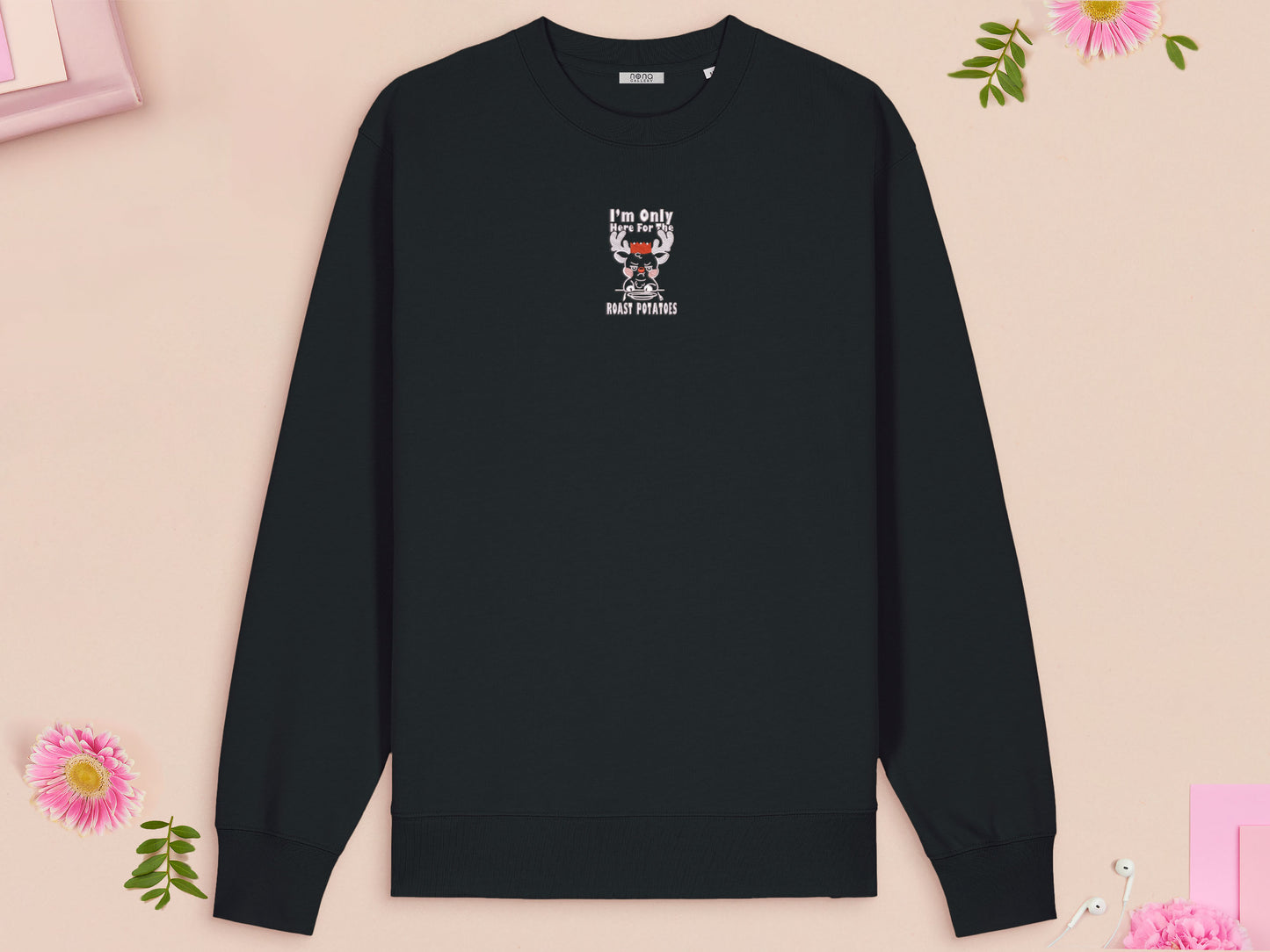 I'm Only Here For The Roast Potatoes Rudolph Reindeer Embroidered Christmas Jumper