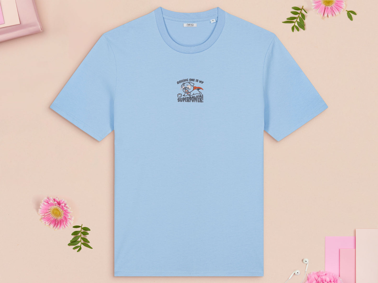 Rolling One Is My Superpower! Dog Embroidered Top