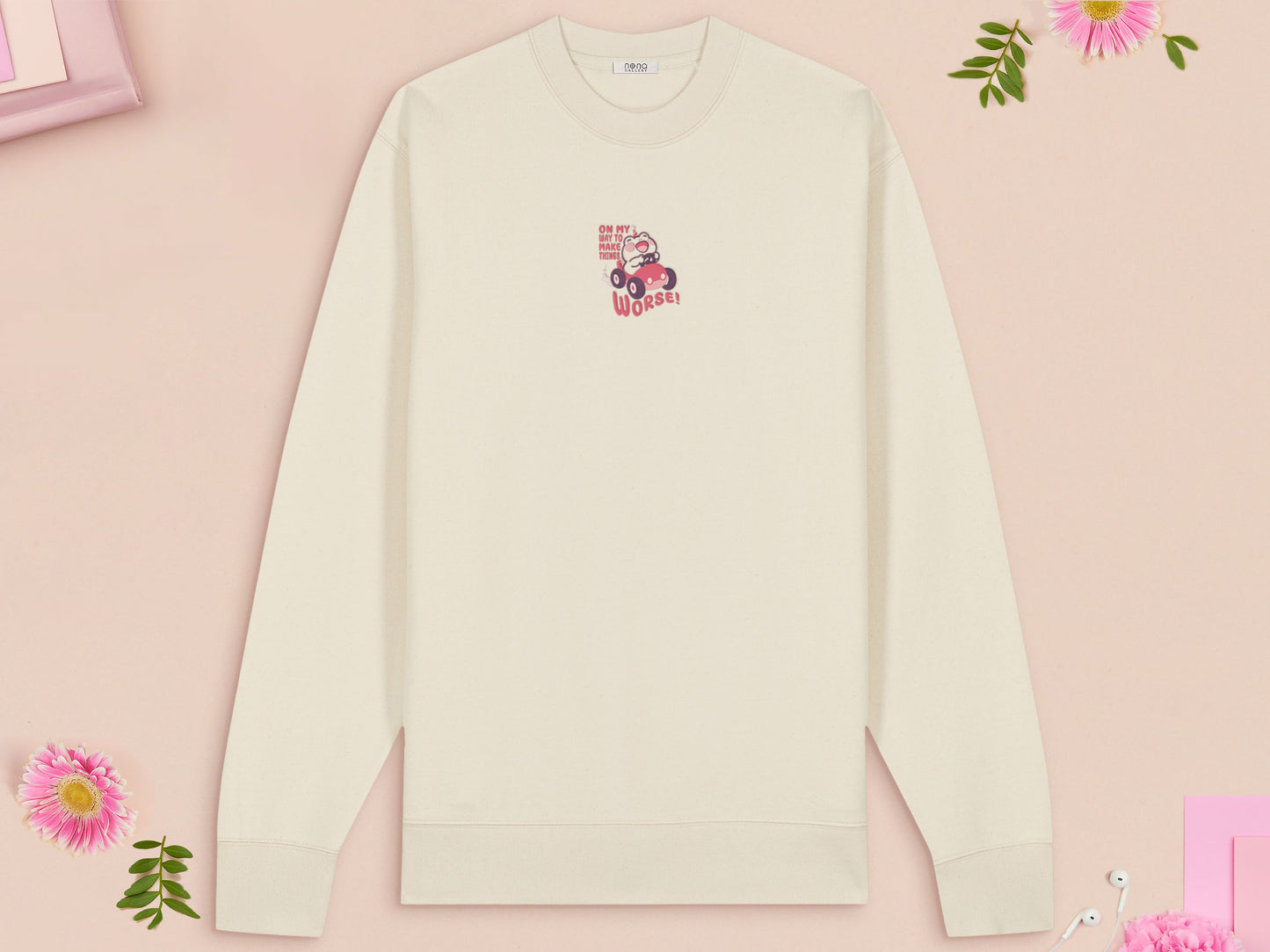 On My Way To Make Things Worse Frog Embroidered Top