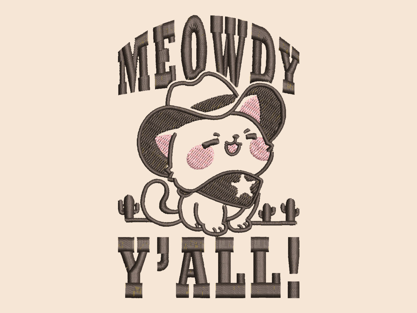 Meowdy Y'all Cowboy Cat Embroidered Top