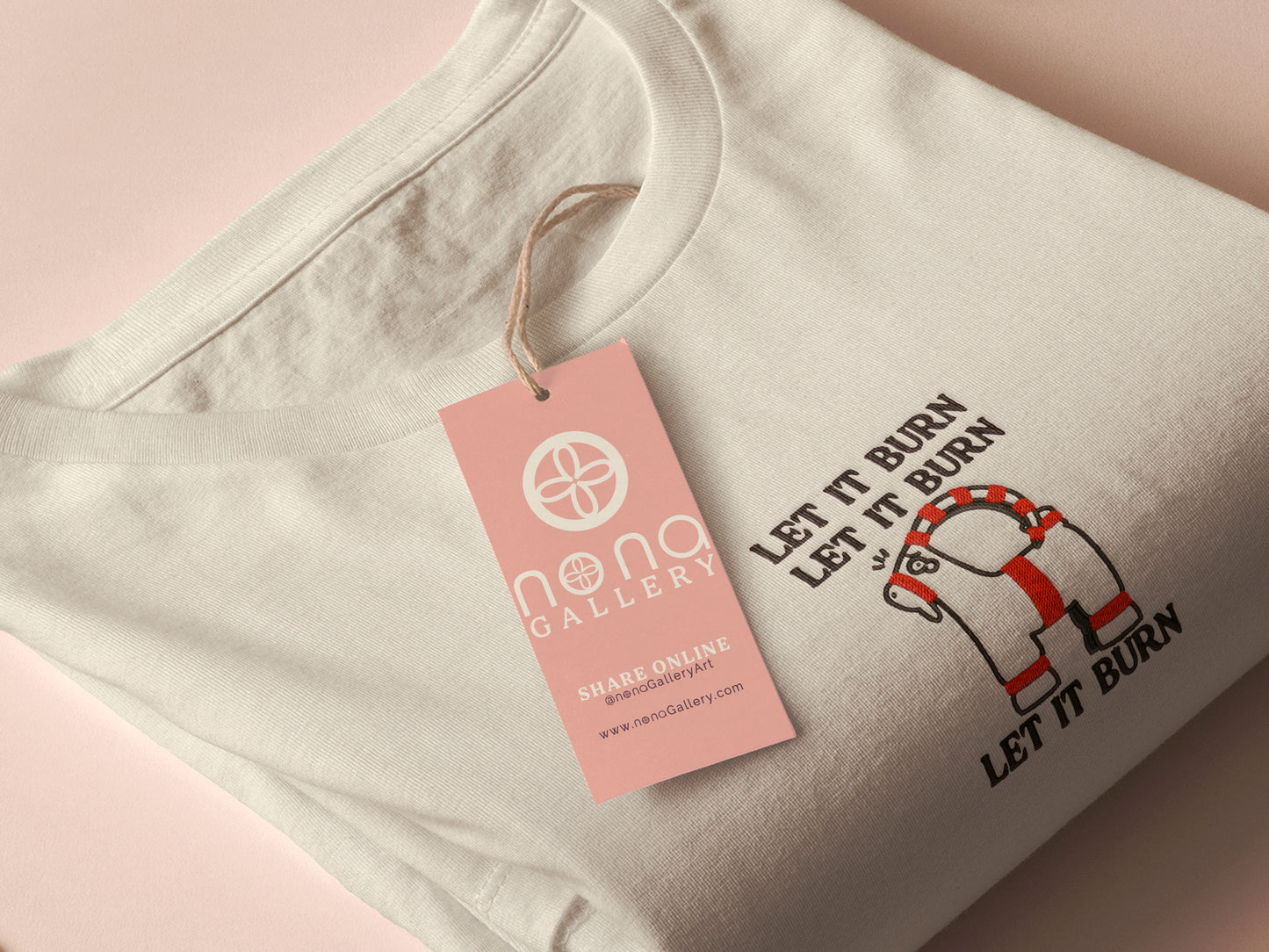 Cream Christmas jumper with an embroidered design of the viral Gavle Straw Goat surrounded by the quote let it burn, let it burn, let it burn.