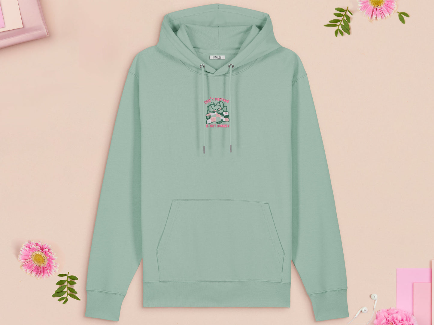 Can't Mistakey If Not Awakey Sleeping Mouse Embroidered Top