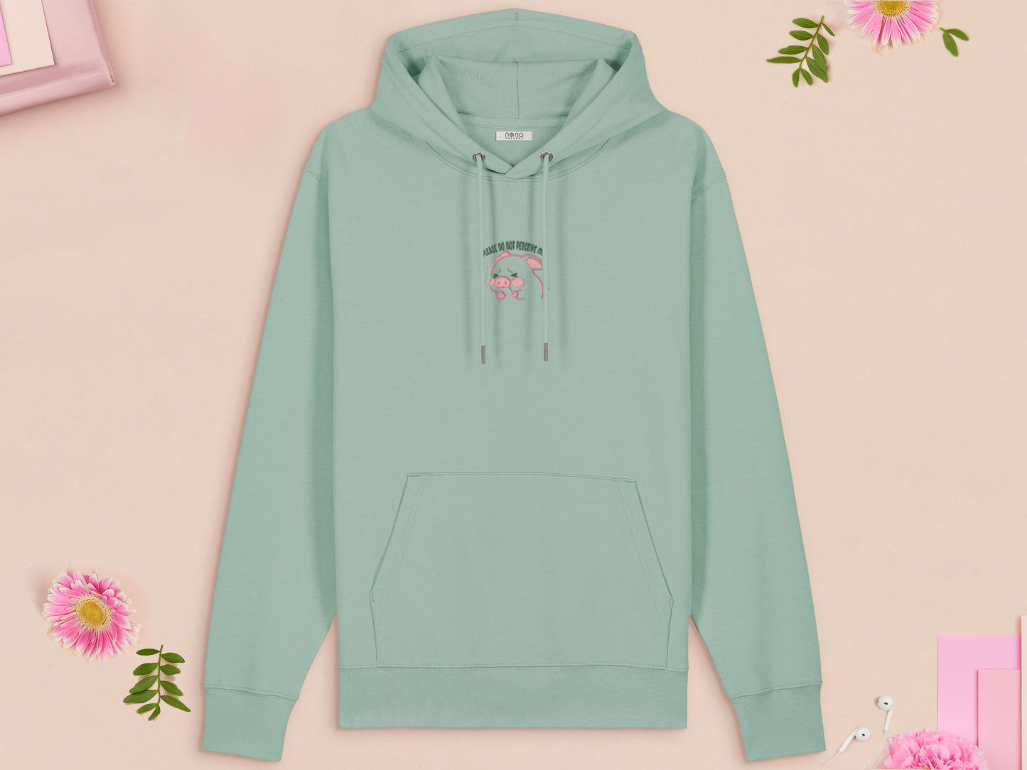 Please Don't Perceive Me Piggy Embroidered Top