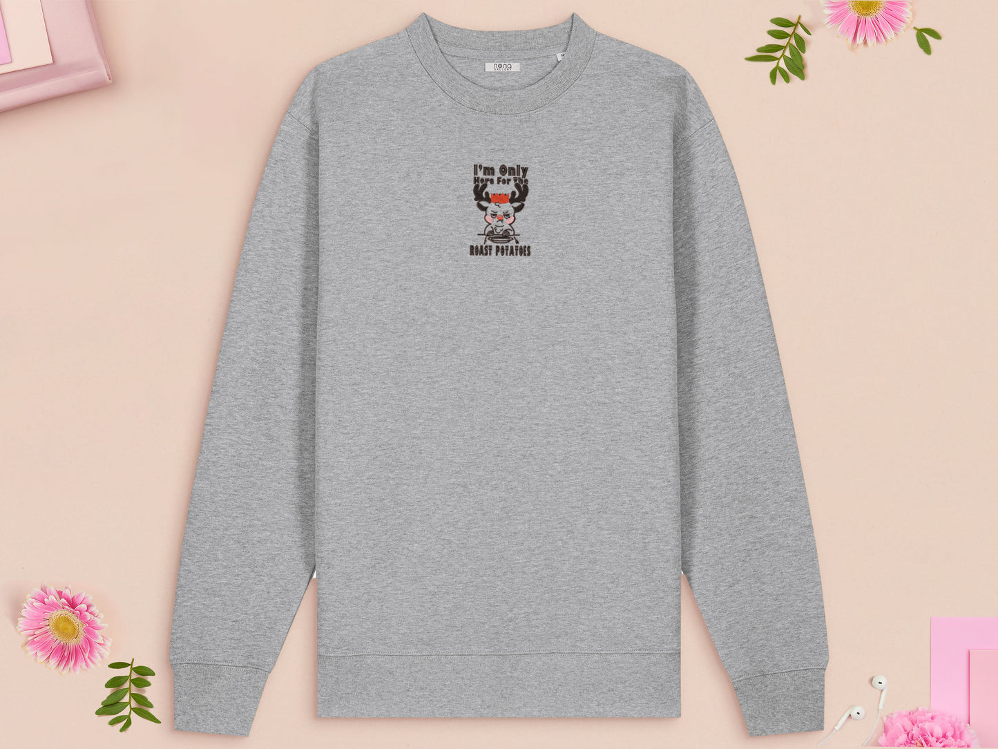 I'm Only Here For The Roast Potatoes Rudolph Reindeer Embroidered Christmas Jumper