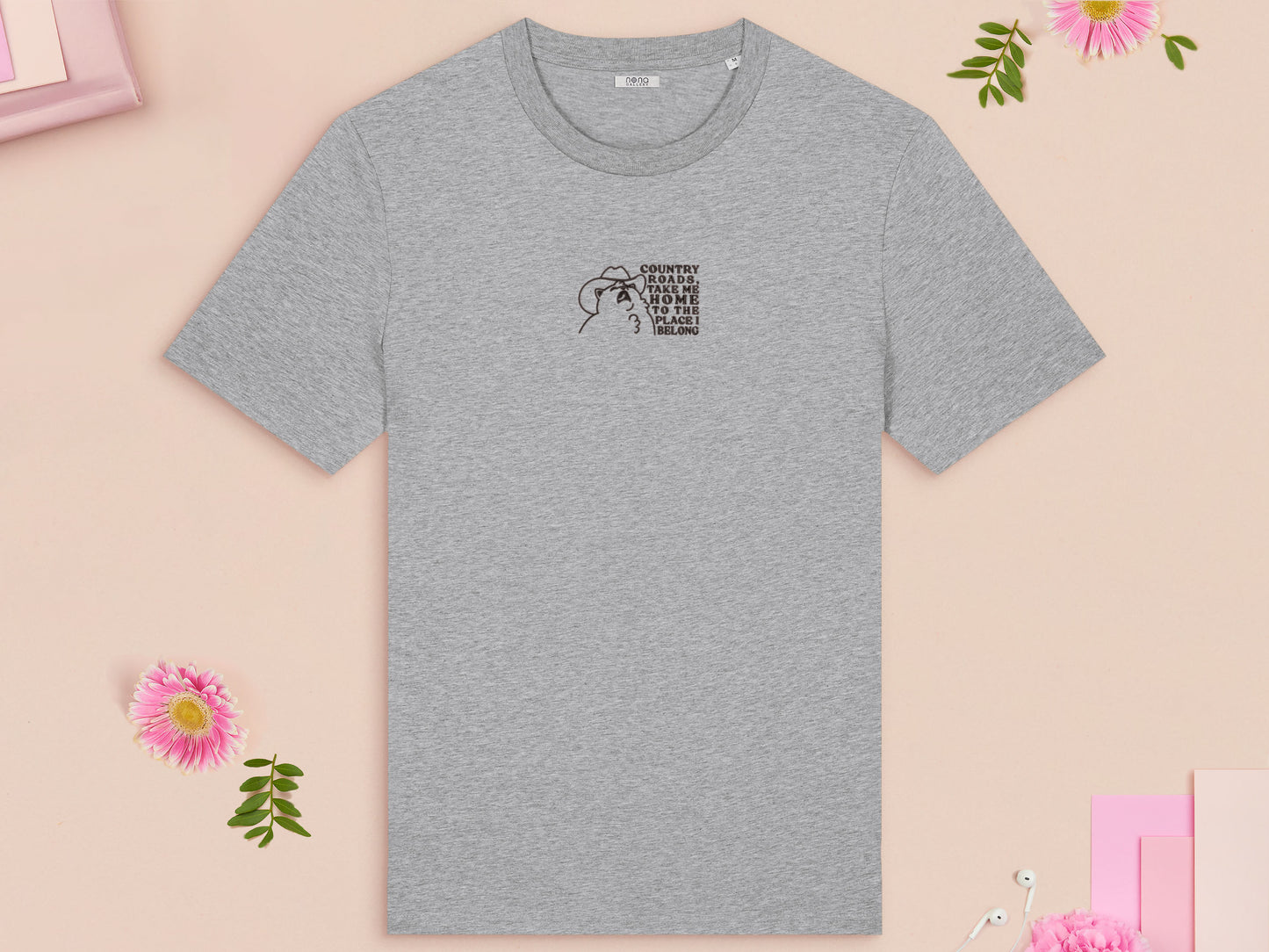 Country Roads Cowboy Cat Embroidered Top