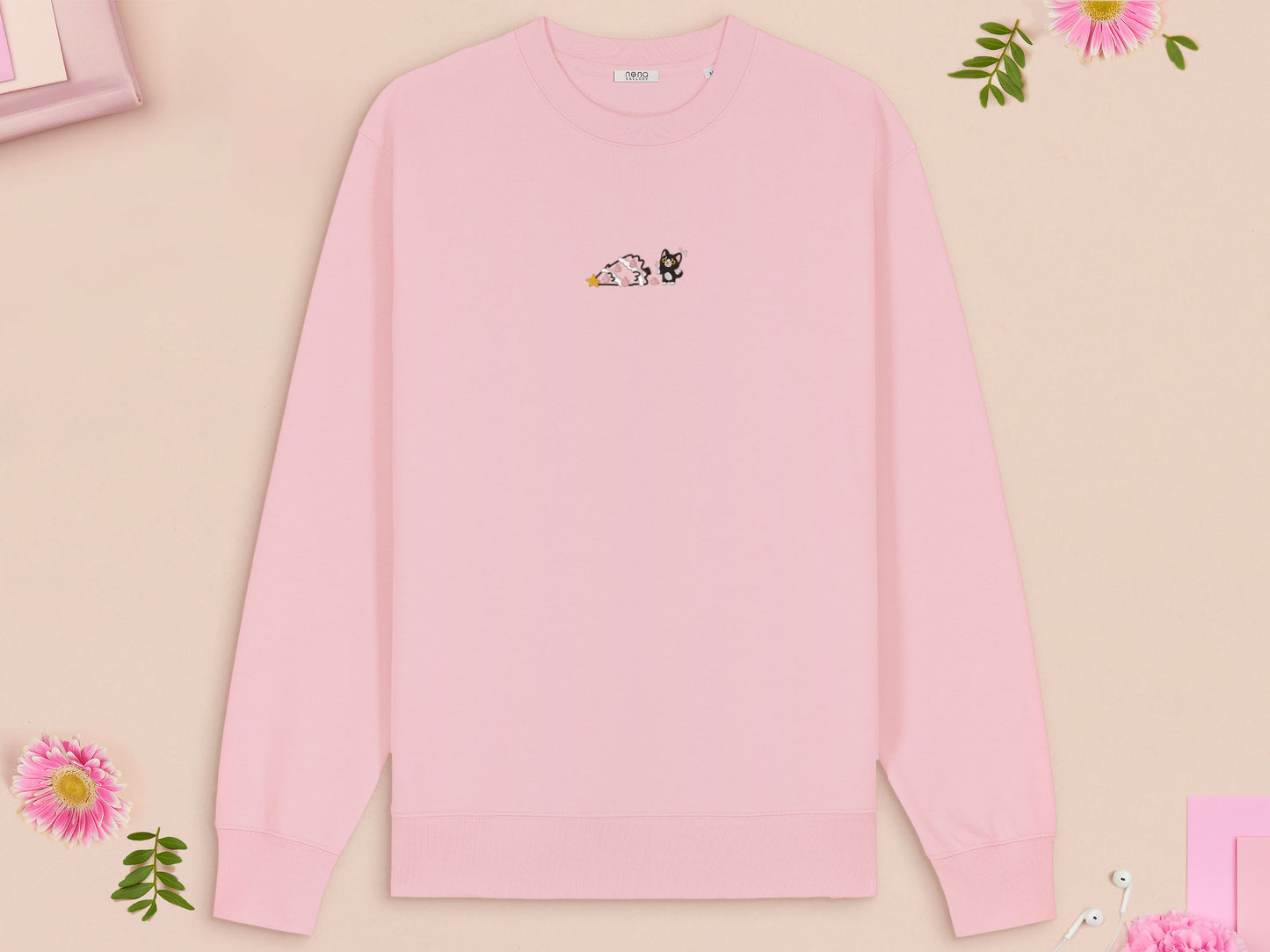 The Christmas Tree Was Like That When I Got Here Cat Embroidered Jumper