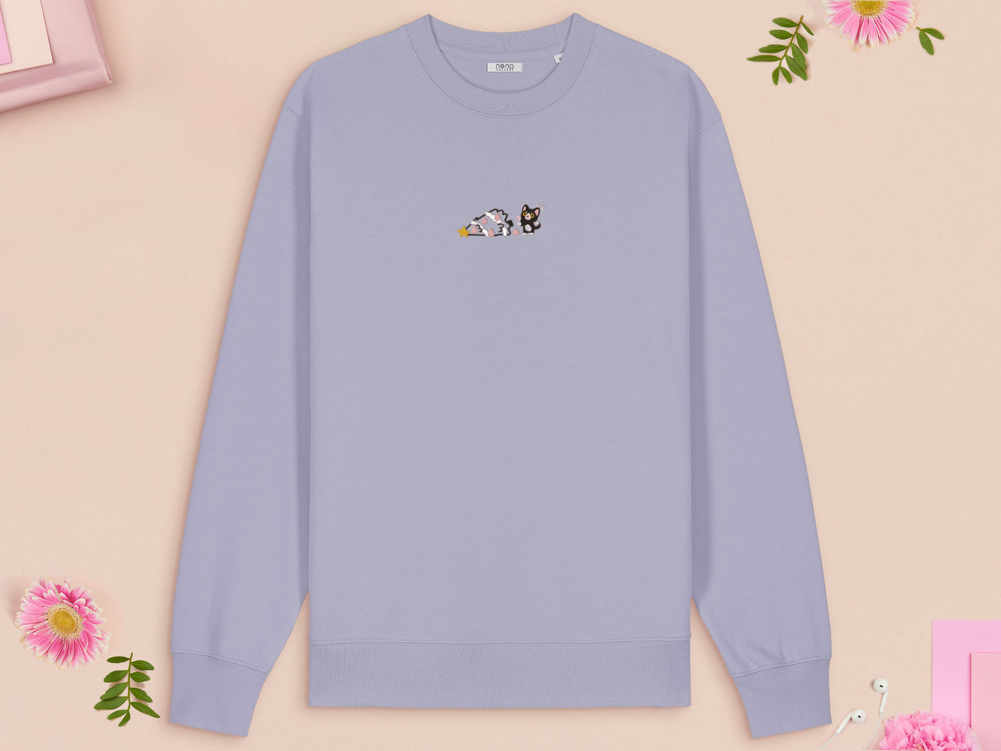 The Christmas Tree Was Like That When I Got Here Cat Embroidered Jumper