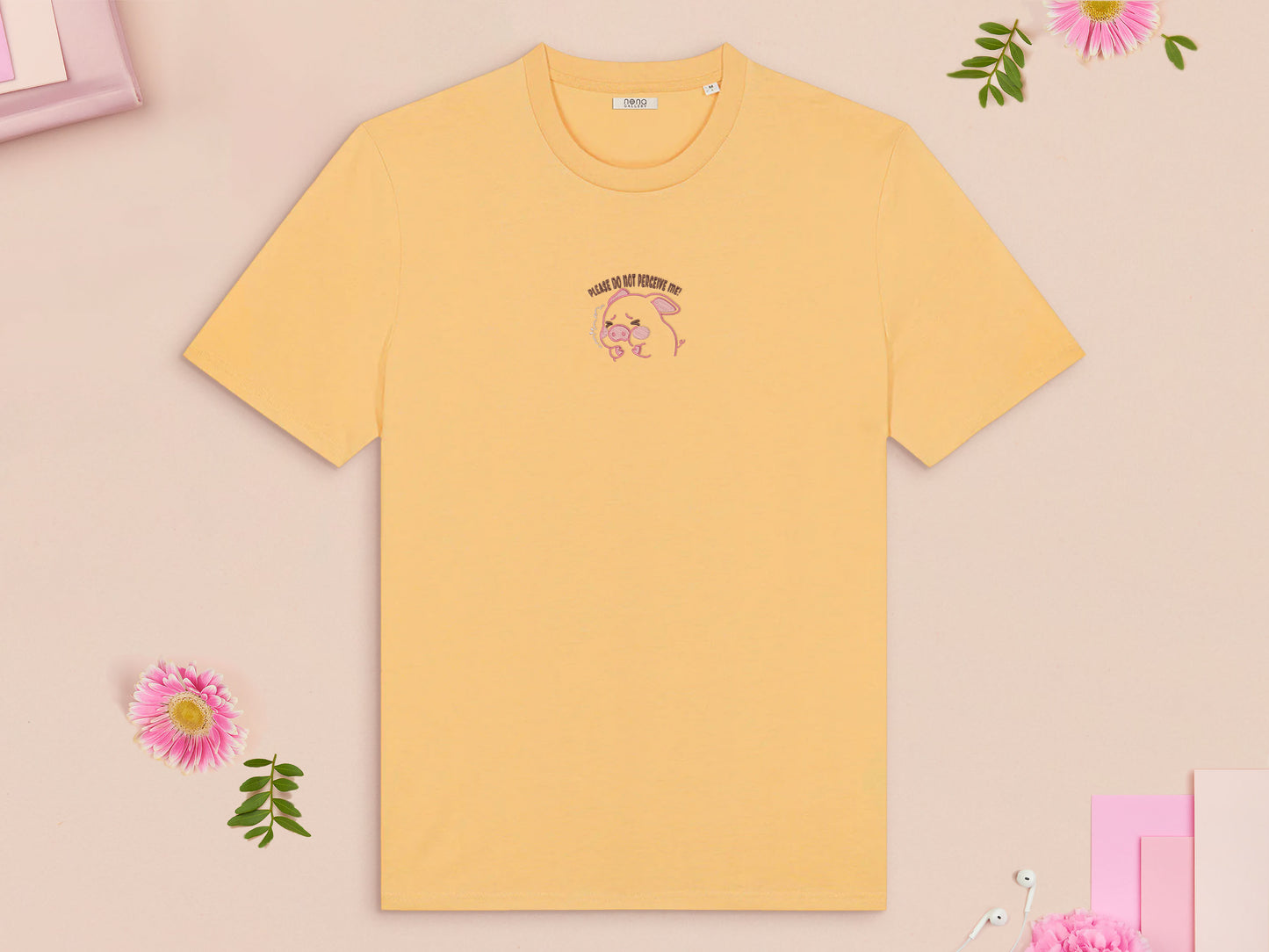 Please Don't Perceive Me Piggy Embroidered Top