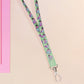 Cute full legth lanyard with a double sided fancy bird pigeon pattern and silver swivel hook clasp.