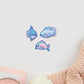 Multiple cute funny fish stickers and anime underwater ocean sea stickers