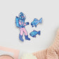 Multiple cute funny fish stickers and anime underwater ocean sea diver stickers