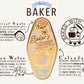 A illustrated diagram outline the symbolism of the different design elements of the for a Baker's Talisman pin. Information includes the meaning of the Apricot Agate, Moon Water and Calendulas