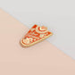 Bottom part of the Gold Enamel Talisman Pin with red design and the words Couple's Talisman, Always & Forever. The pins design includes a hearts, ducks, as well as flowers and crystals.