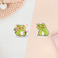 A pastel coloured gloss vinyl stickers of multiple cute frogs and lily pad