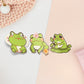 A pastel coloured gloss vinyl stickers of multiple cute frogs and lily pad