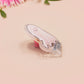 Acrylic transparent pin brooch badge of a cartoon chibi stressed ghost with the words Dead INside underneath.