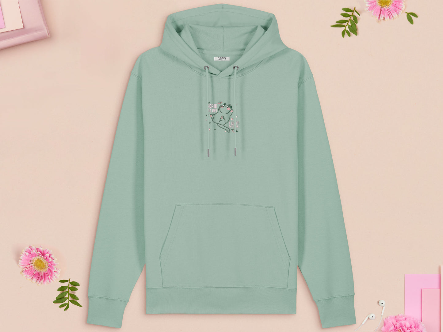 Beam Me Up! I Want To Leave Alien Cat Embroidered Top