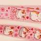 Cute full legth pink lanyard with a double sided guinea pig pattern and silver swivel hook clasp.