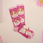 Cute knitted cotton crew socks with a baby guinea pig and hamster design.