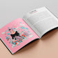 Inside pages of Horoscope Witches book showing a cartoon illustration and a page of text describing Cancer the Tea Witch.