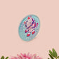 Clear acrylic pin badge with a pink heart-shaped rubber pin back clasp. The design of the pin badge is a cute chibi white cat in a retro astronaut suit with the quote I need space.