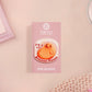 A clear acrylic pin badge with a pink heart-shaped pin back clasp. The design of the pin badge is of a cute chibi potato with the quote I'm a lil' stressed potato