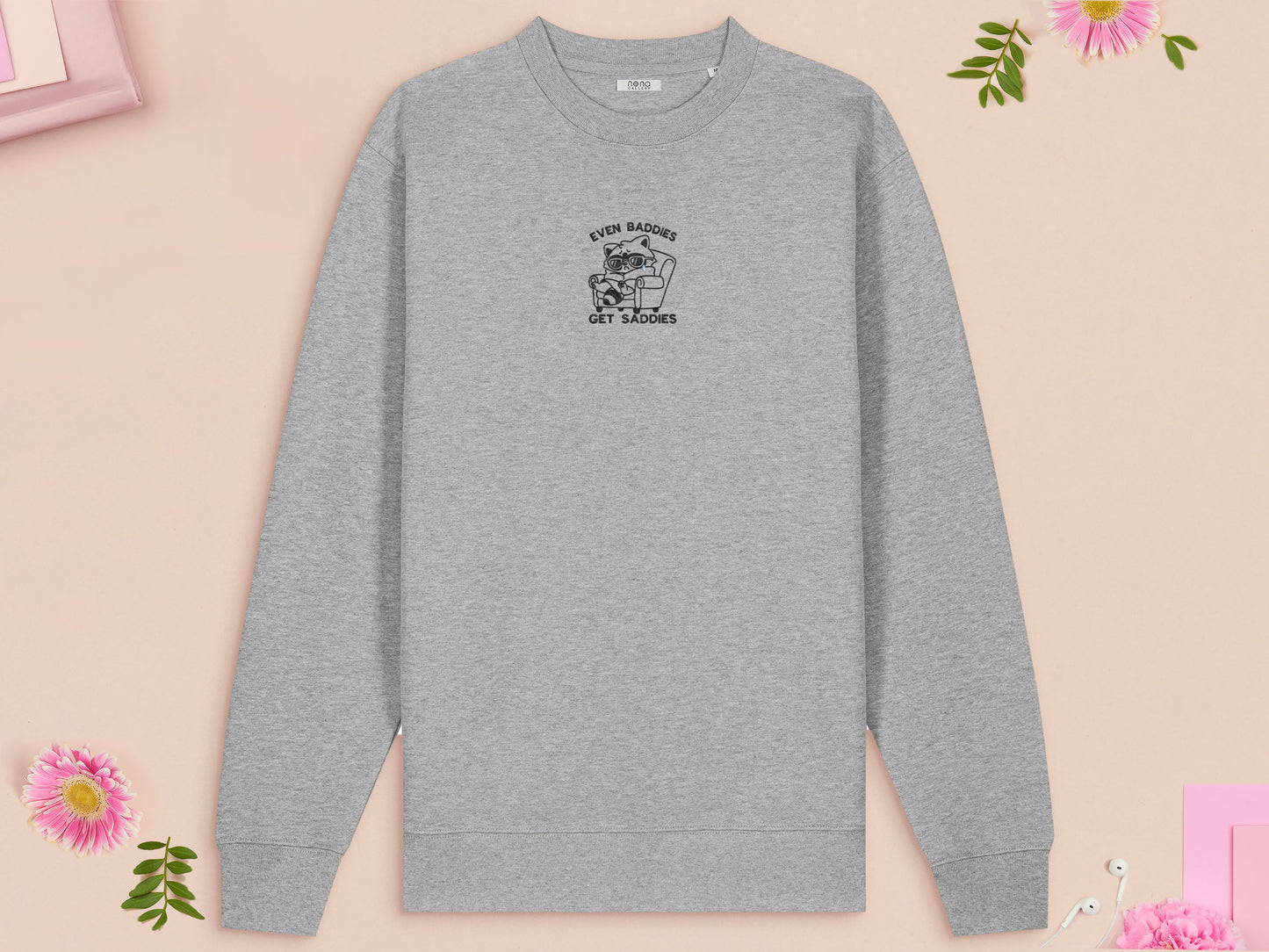 Even Baddies Get Saddies Raccoon Embroidered Top
