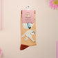 Cute knitted cotton crew socks with a design of various internet famous meme cats.