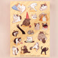 Cute large waterproof gloss vinyl sticker sheet of multiple funny famous viral internet cats
