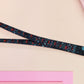 Cute full legth black lanyard with a double sided cute chibi Mothman pattern and silver swivel hook clasp.