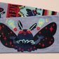 Cute knitted scraf a cryptid mothman pattern and tassles