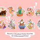 Ten different potion designs all containing cute and whimsical animal characters and potion bottles, with the text below the designs saying Receive a random potion keyring at a discounted price!