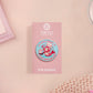 A clear acrylic pin badge with a pink heart-shaped pin back clasp. The design of the pin badge is of a cute chibi shrimp in a chefs outfit cooking with the quote So you're telling me a shrimp fried this rice?
