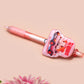Pink ballpoint pen with black ink and a cute chibi guinea pig hamster design.