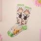 Cute knitted cotton crew socks with cute chibi Tabletop RPG Cryptid Monsters from DND such as Owlbears, Almiraj Rabbits, a Displacer Beast Kitten, Beholder, and Mimic chest