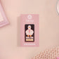 A black acrylic pin badge with a pink heart-shaped pin back clasp. The design of the pin badge is of a cute goose in a shirt and tie with the quote Time For Serious Goose