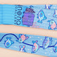 Cute full legth blue lanyard with a double sided underwater fish pattern and silver swivel hook clasp.
