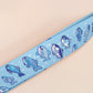 Cute full legth blue lanyard with a double sided underwater fish pattern and silver swivel hook clasp.