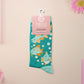 Cute knitted cotton crew socks with an underwater fish design.