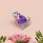 A clear acrylic pin badge with a heart-shaped pin rubber pin back clasp. The design of the pin badge is a cute cartoon screaming possum with the quote why me?!